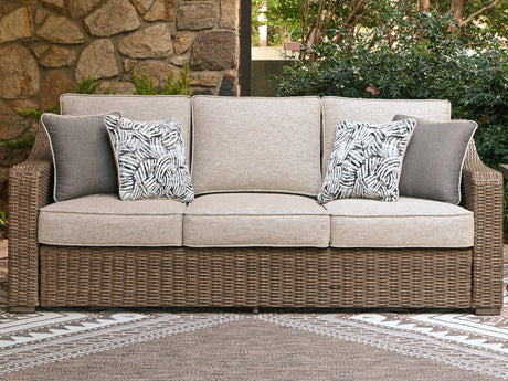 Sam's Furniture - Ashley Furniture - Laguna Heights Outdoor - Sofa with Cushion / Beige - PCP790-838