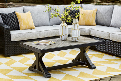 Sam's Furniture - Ashley Furniture - Beachcroft Outdoor - Rectangular Cocktail Table / Black/Light Gray - P792-701