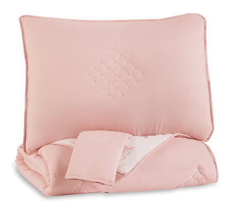 Sam's Furniture - Ashley Furniture - Lexann Full Comforter Set - Full Comforter Set / Pink/White/Gray - Q901003F