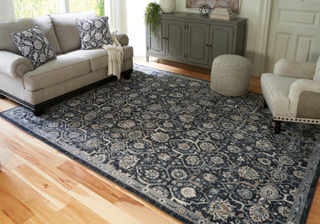 Sam's Furniture - Ashley Furniture - Hilcott Rug - 7'10" x 10'6" Rug / Blue/Cream/Brown - R406111