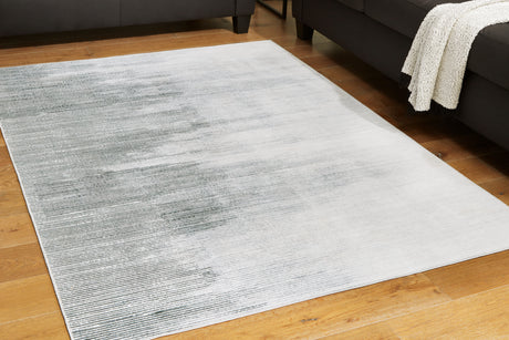 Sam's Furniture - Ashley Furniture - Milset Rug - 5'1" x 6'10" Washable Rug / Black/White/Gray - R406252