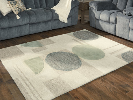 Sam's Furniture - Ashley Furniture - Dallane Rug - 5' x 7' Rug / Linen/Blue/Green - R406352