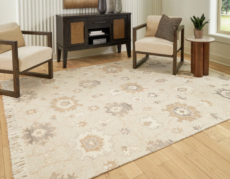 Sam's Furniture - Ashley Furniture - Calkin Rug - 5' x 7' Rug / Linen/Gray/Caramel - R406392