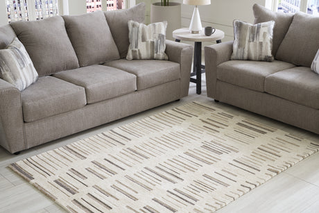Sam's Furniture - Ashley Furniture - Leesdale Rug - 5' x 7' Rug / Ivory/Brown/Black - R406422