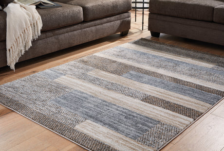 Sam's Furniture - Ashley Furniture - Sethburn Rug - 5' x 7' Rug / Cream/Brown/Gray - R406592