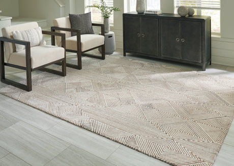 Sam's Furniture - Ashley Furniture - Jadott Rug - 5' x 7' Rug / Beige/Brown - R406802