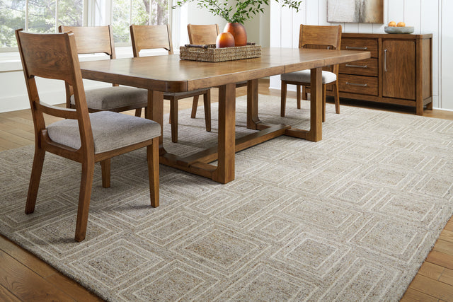 Sam's Furniture - Ashley Furniture - Brickburgh Rug - 5' x 7' Rug / Gray/Ivory/Honey - R406902