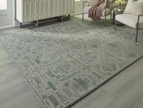 Sam's Furniture - Ashley Furniture - Jossland Rug - 5' x 7' Rug / Green/Ivory - R406912