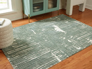 Sam's Furniture - Ashley Furniture - Cayworth Rug - 5' x 7' Rug / Teal/White - R407092
