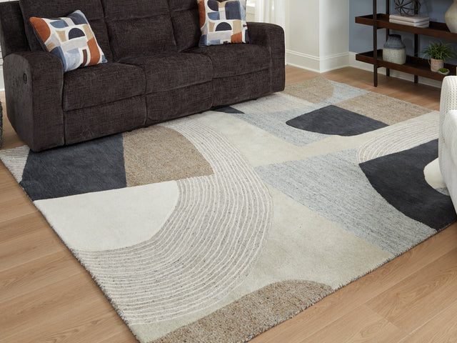 Sam's Furniture - Ashley Furniture - Edrickhill Rug - 8' x 10' Rug / Grayish Teal/Taupe/Cream - R407121