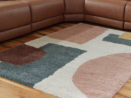 Sam's Furniture - Ashley Furniture - Flynnwick Rug - 5' x 7' Rug / Cream/Pink/Gray - R407182