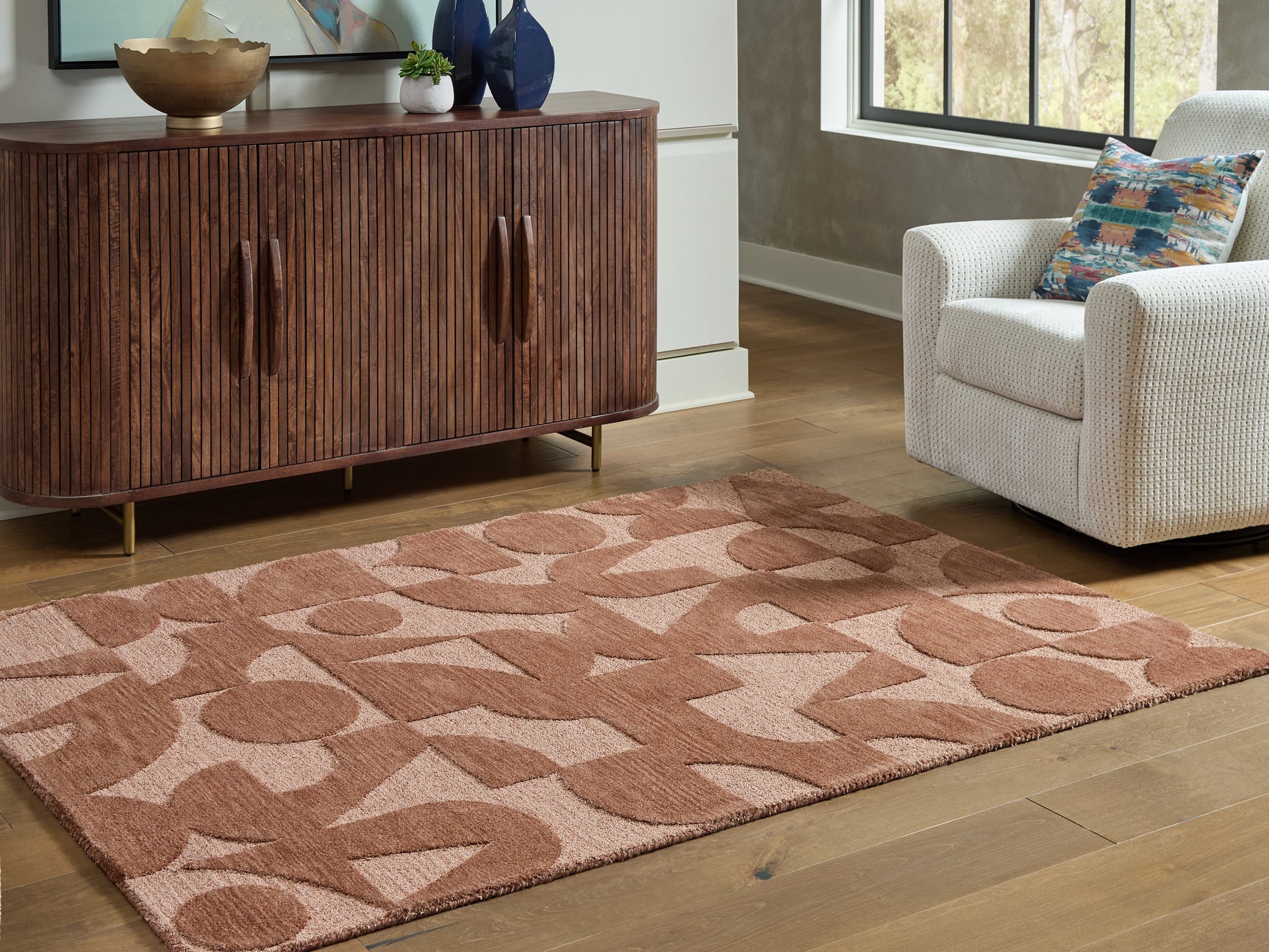 Sam's Furniture - Ashley Furniture - Perrenton Rug - 5' x 7' Rug / Clay - R407202