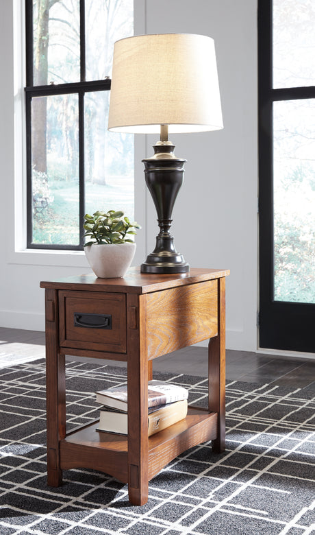 Sam's Furniture - Ashley Furniture - Breegin Chairside End Table - Chair Side End Table / Brown - T007-319
