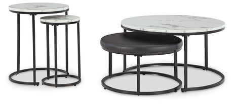 Sam's Furniture - Ashley Furniture - Jusmour Table (Set of 4) - Occasional Nesting TBL (4/CN) / Black/White - T161-14