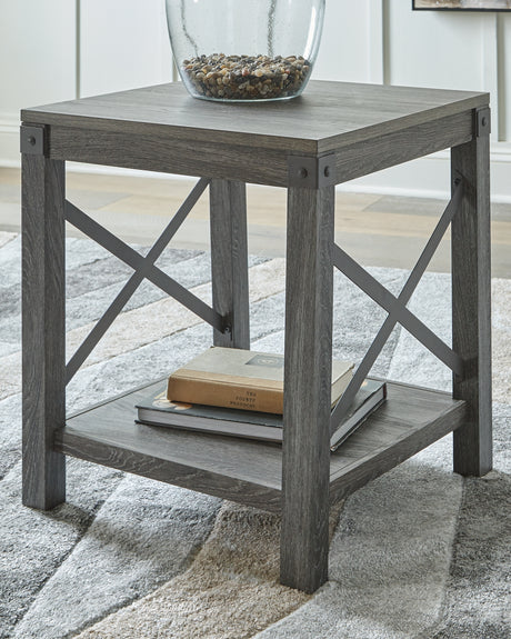 Sam's Furniture - Ashley Furniture - Freedan End Table - Square End Table / Grayish Brown - T175-2