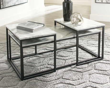 Sam's Furniture - Ashley Furniture - Donnesta Table (Set of 3) - Occasional Table Set (3/CN) / Gray/Black - T182-13