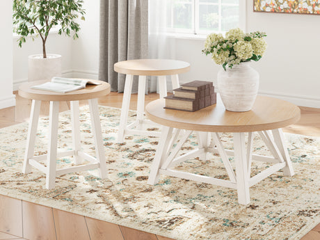 Sam's Furniture - Ashley Furniture - Fawndell Table (Set of 3) - Occasional Table Set (3/CN) / Antique White/Brown - T193-13