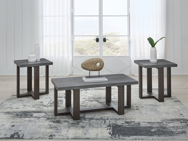 Sam's Furniture - Ashley Furniture - Dynnford Table (Set of 3) - Occasional Table Set (3/CN) / Gray/Brown - T216-13