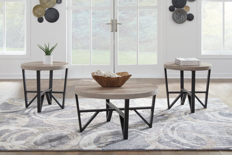 Sam's Furniture - Ashley Furniture - Deanlee Table (Set of 3) - Occasional Table Set (3/CN) / Grayish Brown/Black - T235-13