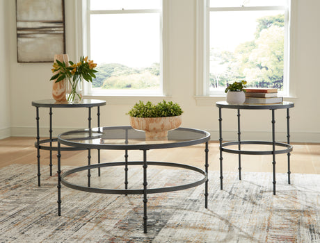 Sam's Furniture - Ashley Furniture - Kellyco Table (Set of 3) - Occasional Table Set (3/CN) / Gunmetal - T246-13