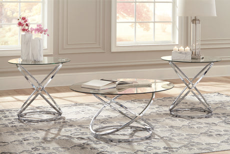 Sam's Furniture - Ashley Furniture - Hollynyx Table (Set of 3) - Occasional Table Set (3/CN) / Chrome Finish - T270-13