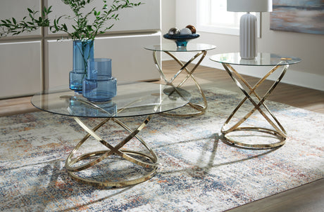 Sam's Furniture - Ashley Furniture - Crimonti Table (Set of 3) - Occasional Table Set (3/CN) / Champagne - T273-13