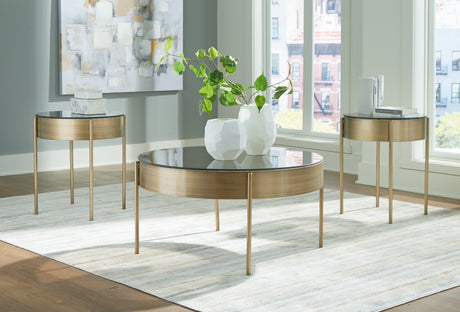 Sam's Furniture - Ashley Furniture - Jettaya Table (Set of 3) - Occasional Table Set (3/CN) / Brushed Brass - T285-13