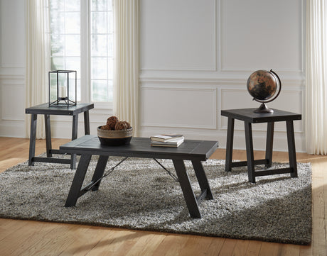 Sam's Furniture - Ashley Furniture - Noorbrook Table (Set of 3) - Occasional Table Set (3/CN) / Black/Pewter - T351-13