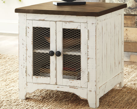 Sam's Furniture - Ashley Furniture - Wystfield End Table - Rectangular End Table / White/Brown - T459-3