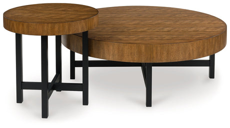 Sam's Furniture - Ashley Furniture - Steenlage Table (Set of 2) - Occasional Table Set (Set of 2) / Brown/Black - T575-12