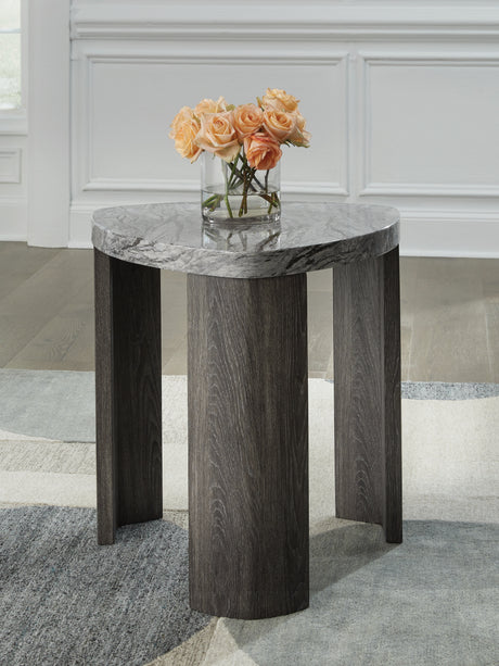 Sam's Furniture - Ashley Furniture - Surmour End Table - Triangle End Table / Gray/Brown - T600-6