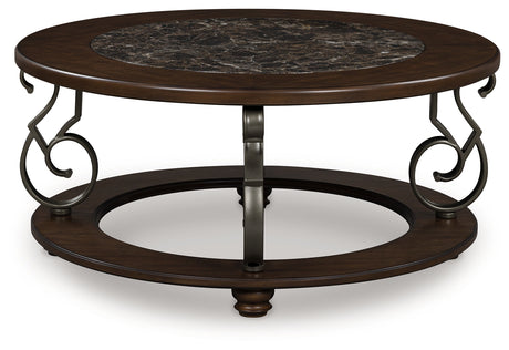 Sam's Furniture - Ashley Furniture - Frallyn Coffee Table - Round Cocktail Table / Dark Brown - T623-8