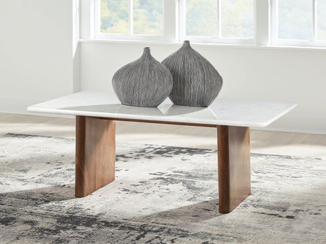 Sam's Furniture - Ashley Furniture - Isanti Coffee Table - Rectangular Cocktail Table / Light Brown/White - T662-1