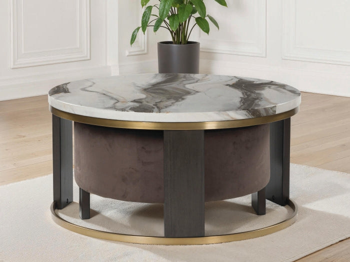 Sam's Furniture - Ashley Furniture - Jazmore Nesting Coffee Table (Set of 2) - Nesting Cocktail Tables (Set of 2) / Brown/Brass Finish - T671-22
