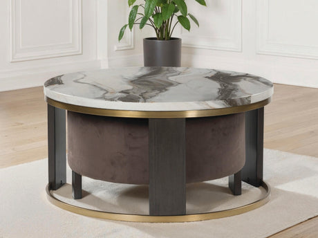 Sam's Furniture - Ashley Furniture - Jazmore Nesting Coffee Table (Set of 2) - Nesting Cocktail Tables (Set of 2) / Brown/Brass Finish - T671-22