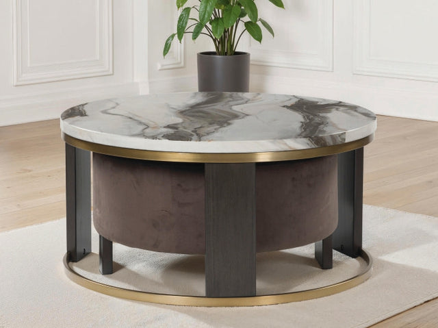Sam's Furniture - Ashley Furniture - Jazmore Nesting Coffee Table (Set of 2) - Nesting Cocktail Tables (Set of 2) / Brown/Brass Finish - T671-22