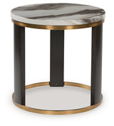 Sam's Furniture - Ashley Furniture - Jazmore End Table - Round End Table / Brown/Brass Finish - T671-6