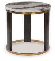 Sam's Furniture - Ashley Furniture - Jazmore End Table - Round End Table / Brown/Brass Finish - T671-6