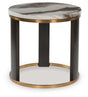 Sam's Furniture - Ashley Furniture - Jazmore End Table - Round End Table / Brown/Brass Finish - T671-6
