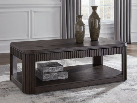 Sam's Furniture - Ashley Furniture - Carlibrie Lift-Top Coffee Table - Lift Top Cocktail Table / Warm Brown - T700-9