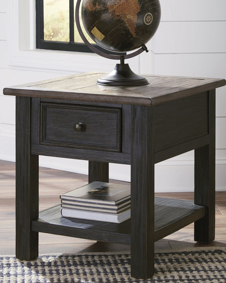 Sam's Furniture - Ashley Furniture - Tyler Creek End Table - Rectangular End Table / Grayish Brown/Black - T736-3