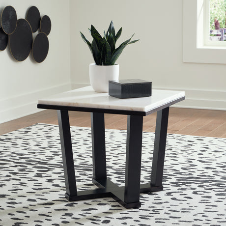 Sam's Furniture - Ashley Furniture - Fostead End Table - Square End Table / White/Espresso - T770-2