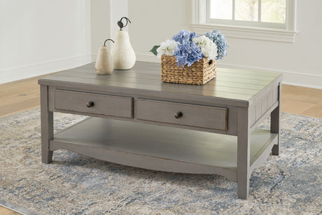 Sam's Furniture - Ashley Furniture - Charina Coffee Table - Rectangular Cocktail Table / Antique Gray - T784-1