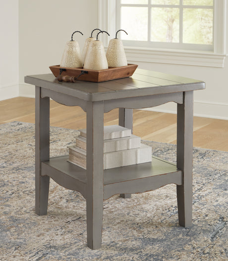 Sam's Furniture - Ashley Furniture - Charina End Table - Square End Table / Antique Gray - T784-2