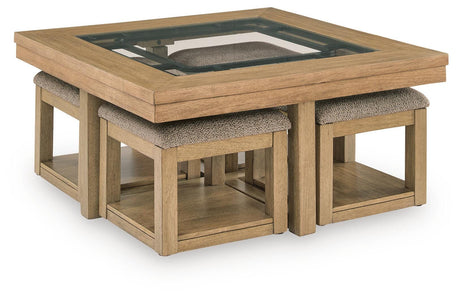 Wittenmyer Coffee Table with 4 Stools (Set of 5)