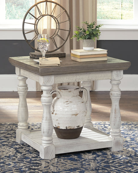 Sam's Furniture - Ashley Furniture - Havalance End Table - Square End Table / White/Gray - T994-2