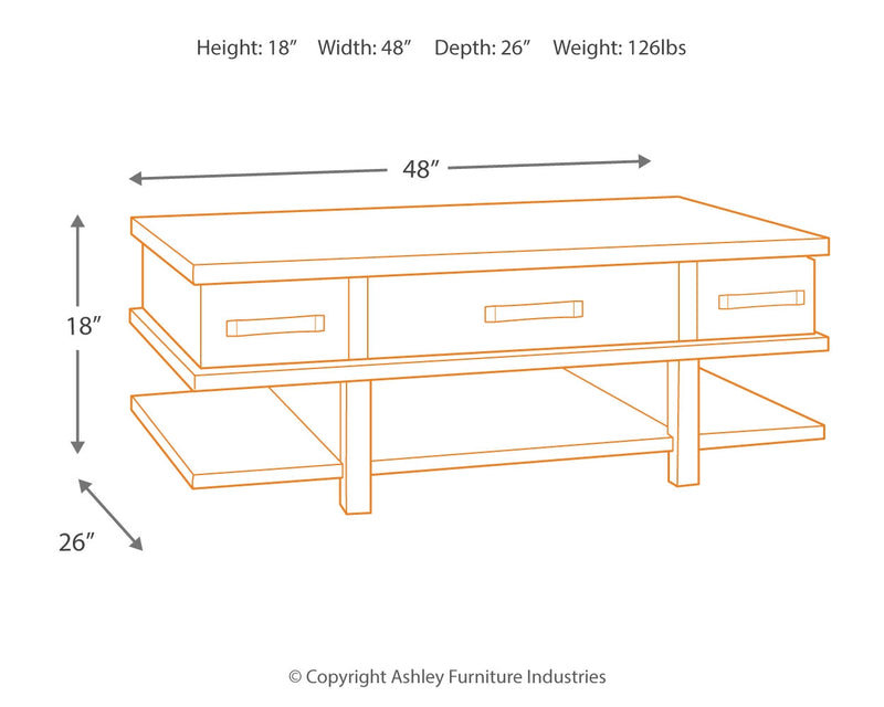 Stanah Coffee Table with Lift Top