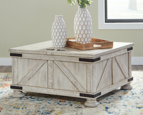 Sam's Furniture - Ashley Furniture - Carynhurst Coffee Table - Cocktail Table with Storage / Whitewash - T929-20