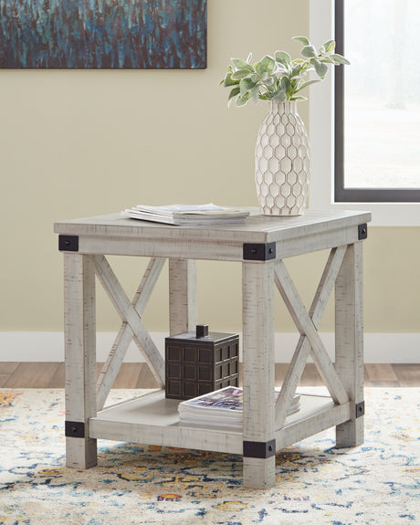 Sam's Furniture - Ashley Furniture - Carynhurst End Table - Rectangular End Table / Whitewash - T929-3