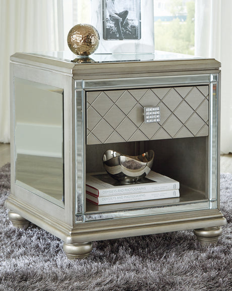 Sam's Furniture - Ashley Furniture - Chevanna End Table - Rectangular End Table / Platinum - T942-3